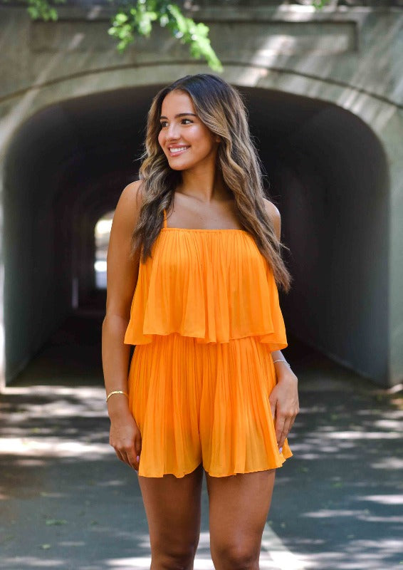 Jamie Cami Strap Pleated Romper