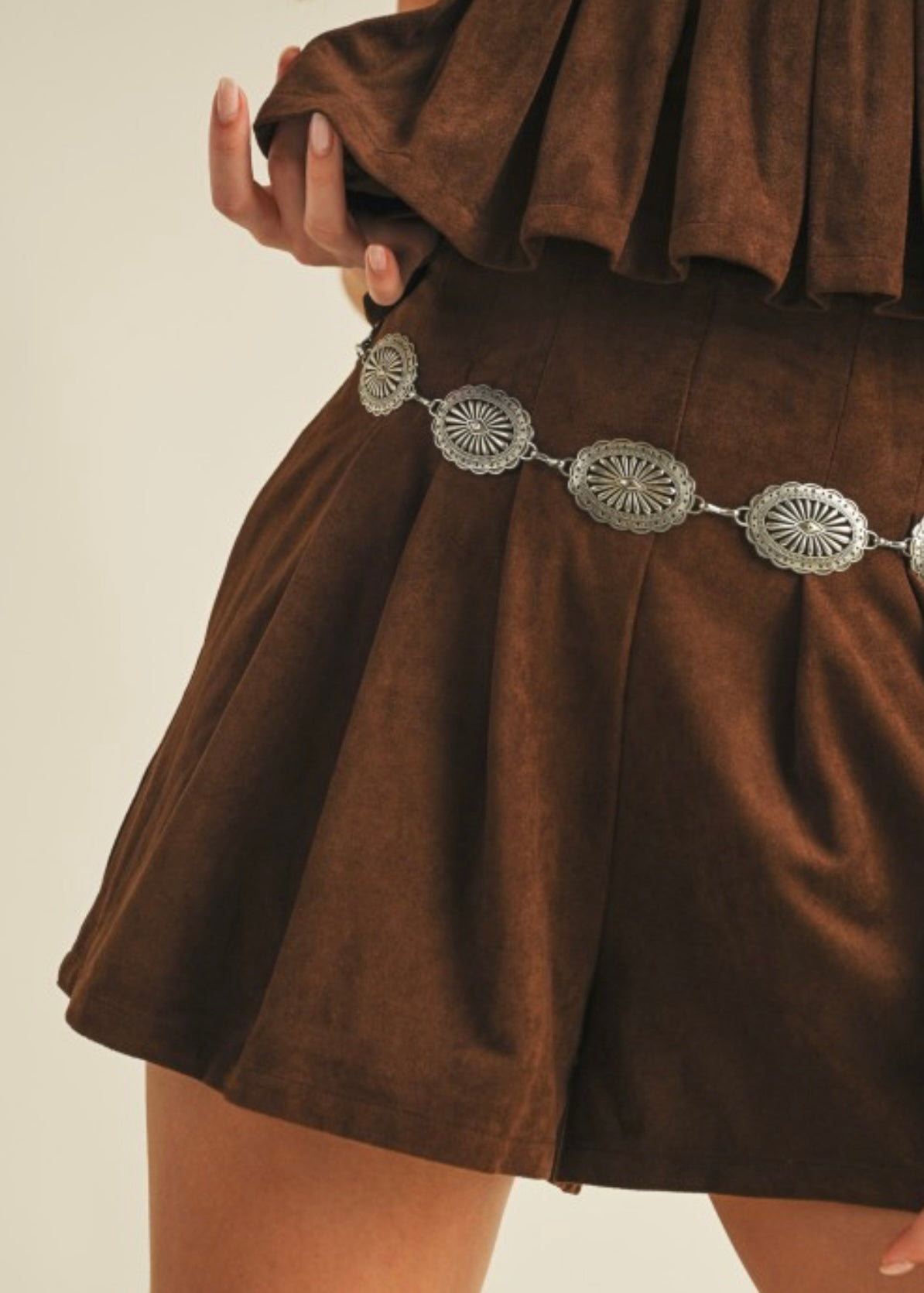 Maeve Suede Pleated Shorts