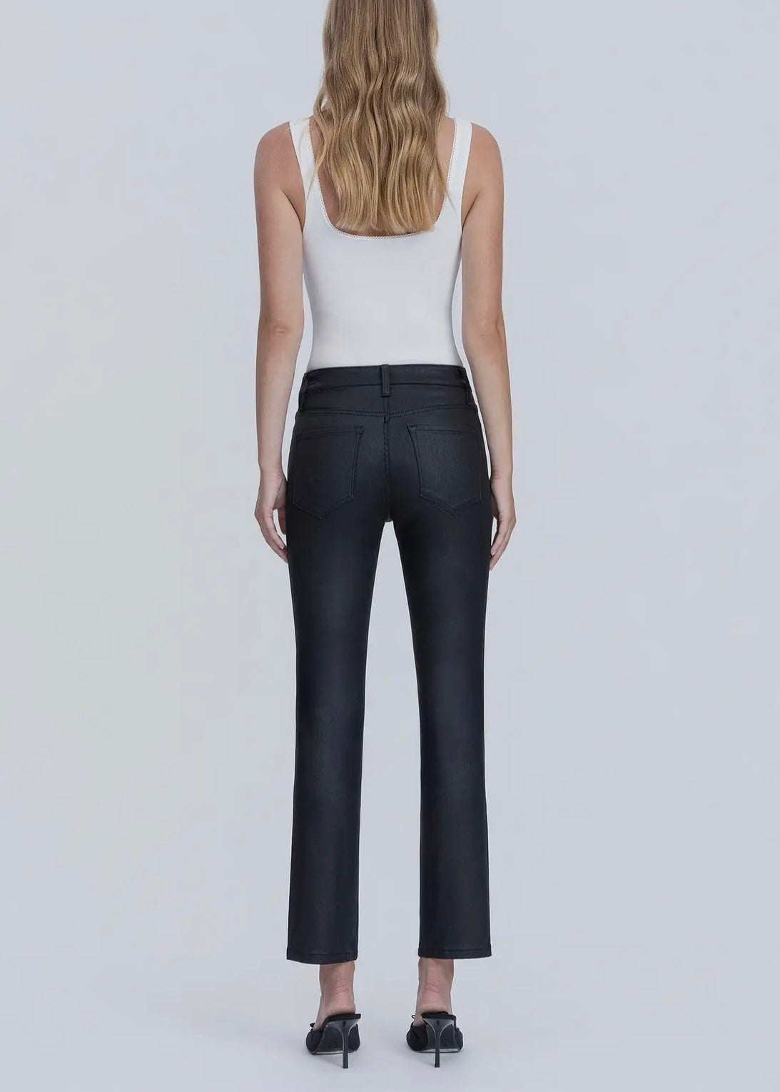 Jenna High Rise Coated Ankle Slim Straight Jeans