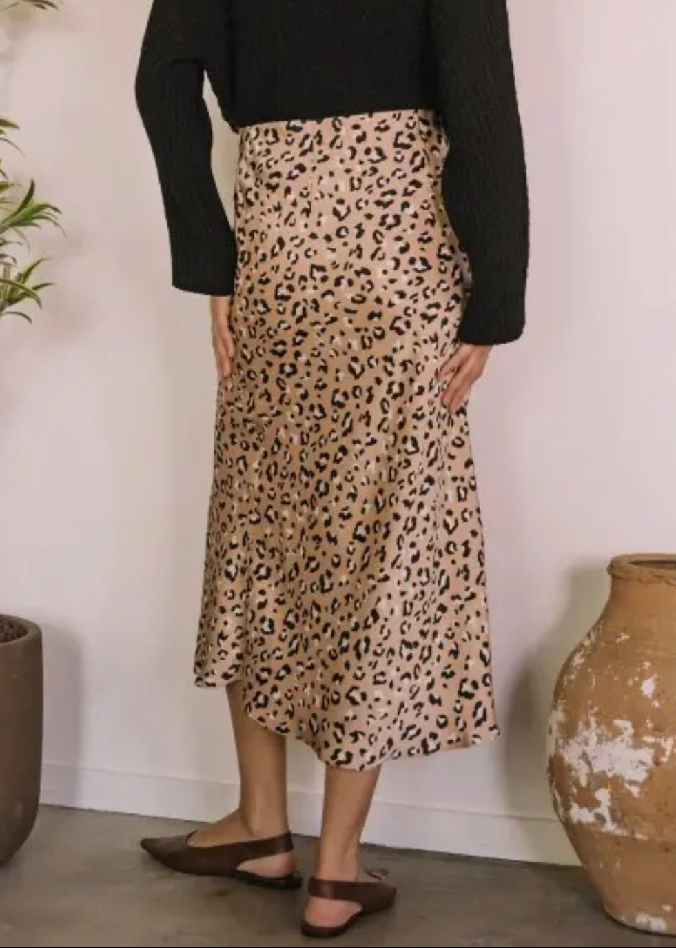 Arya Satin Midi Skirt