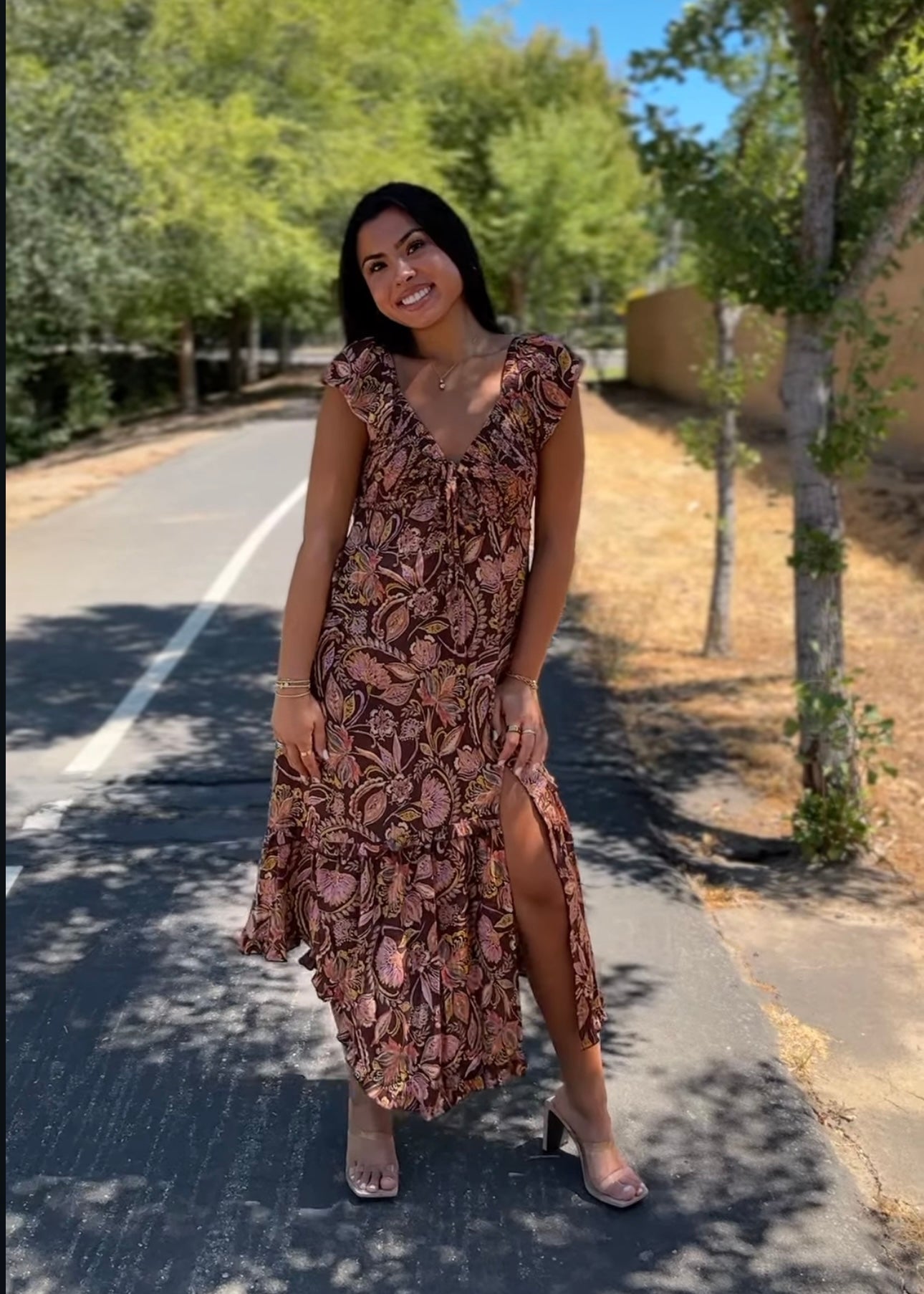 Calista Smocked Flutter Dress