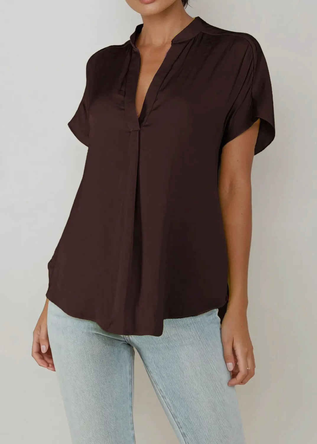 Jess V-Neck Satin Top