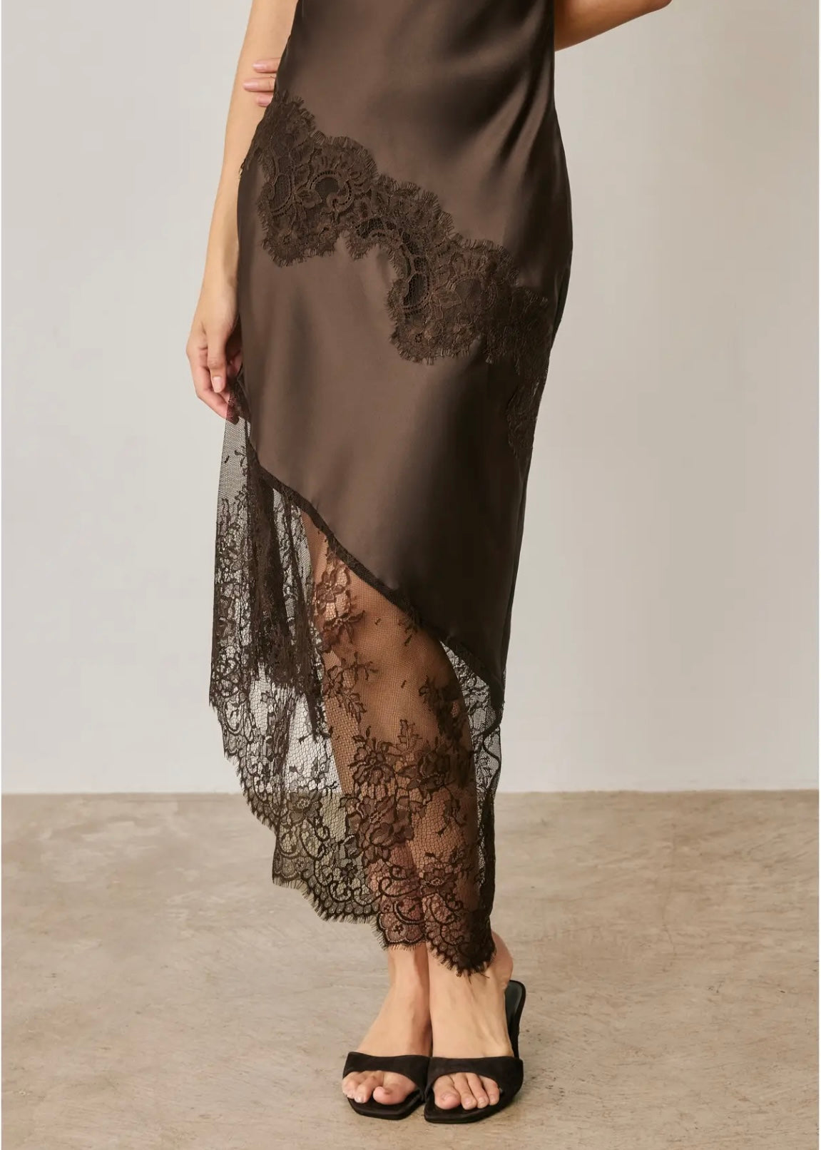 Mabel Lace Midi Slip Dress