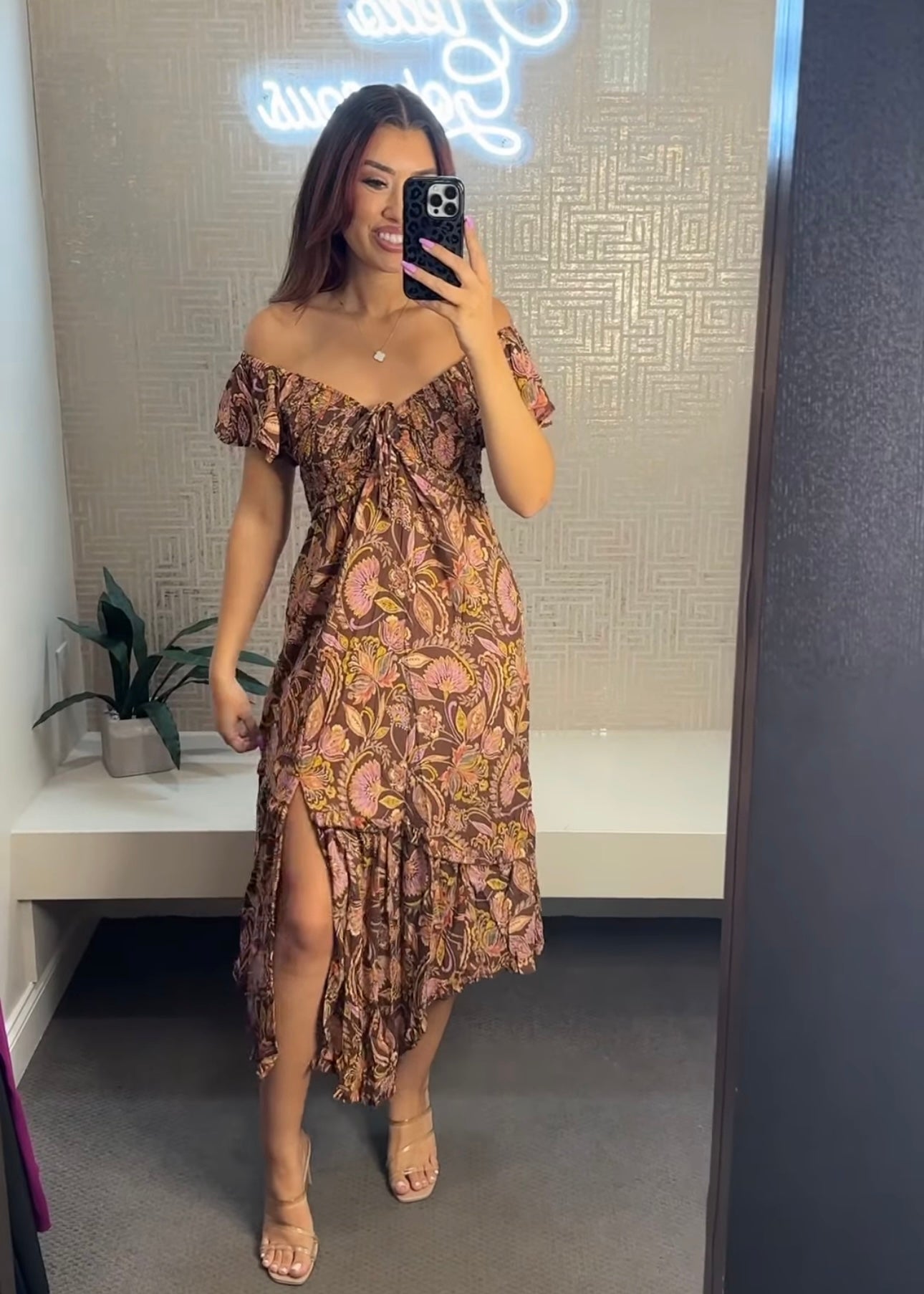 Calista Smocked Flutter Dress