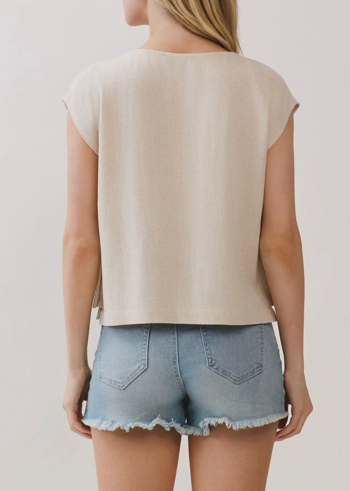 Lianne Side Button Crop Top