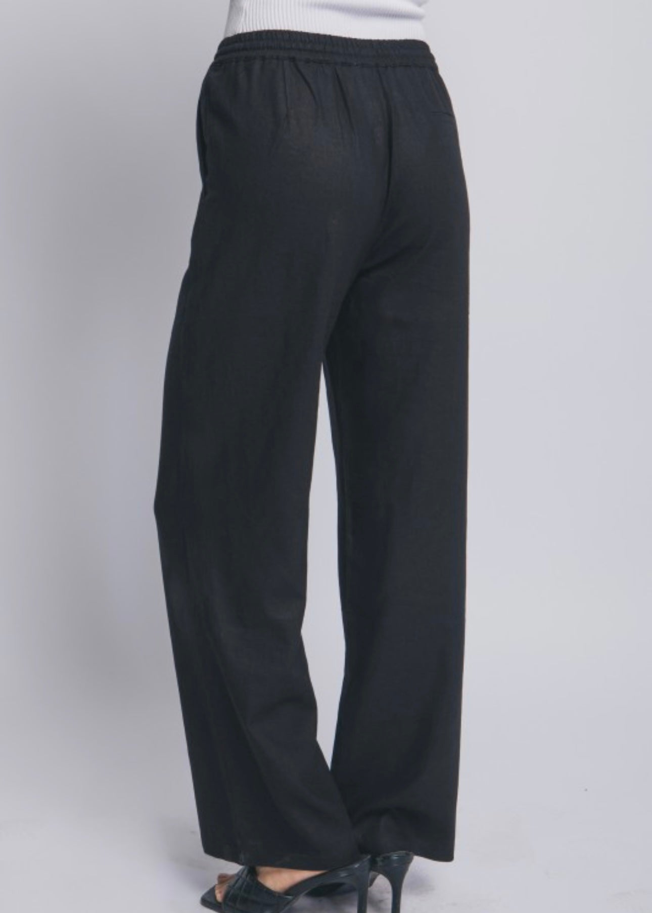 Fayla Linen Wide-leg Pull-On Pants