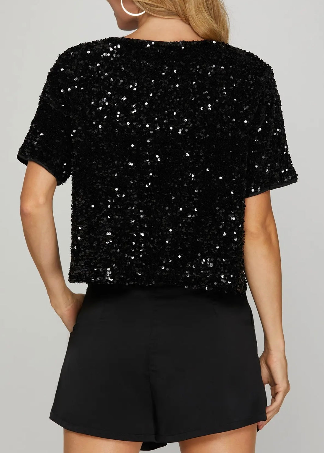 Diva Sequin Short Sleeve Top