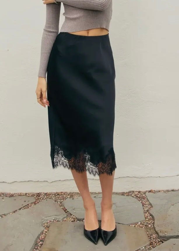 Corienne Lace Hem Pencil Skirt