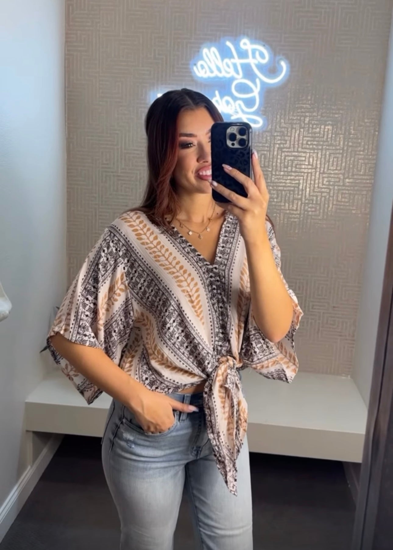 Elodie Kimono Tie Blouse