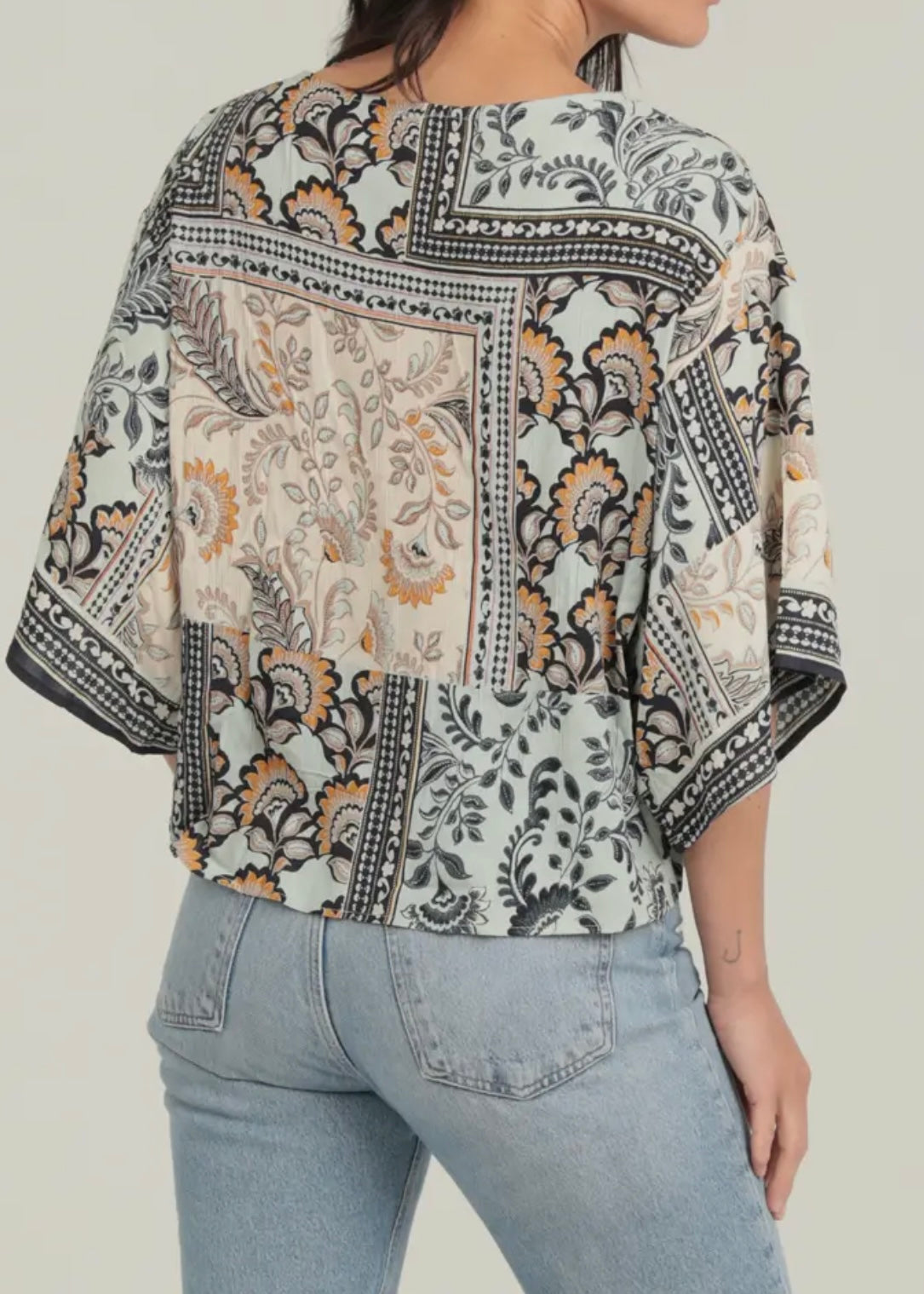 Emilia Waist-Tie Kimono Blouse