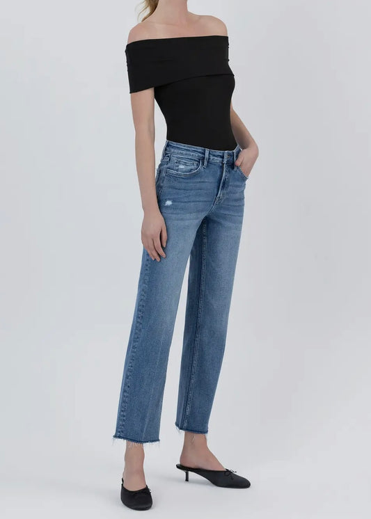 Luciana High Rise Ankle Straight Jeans