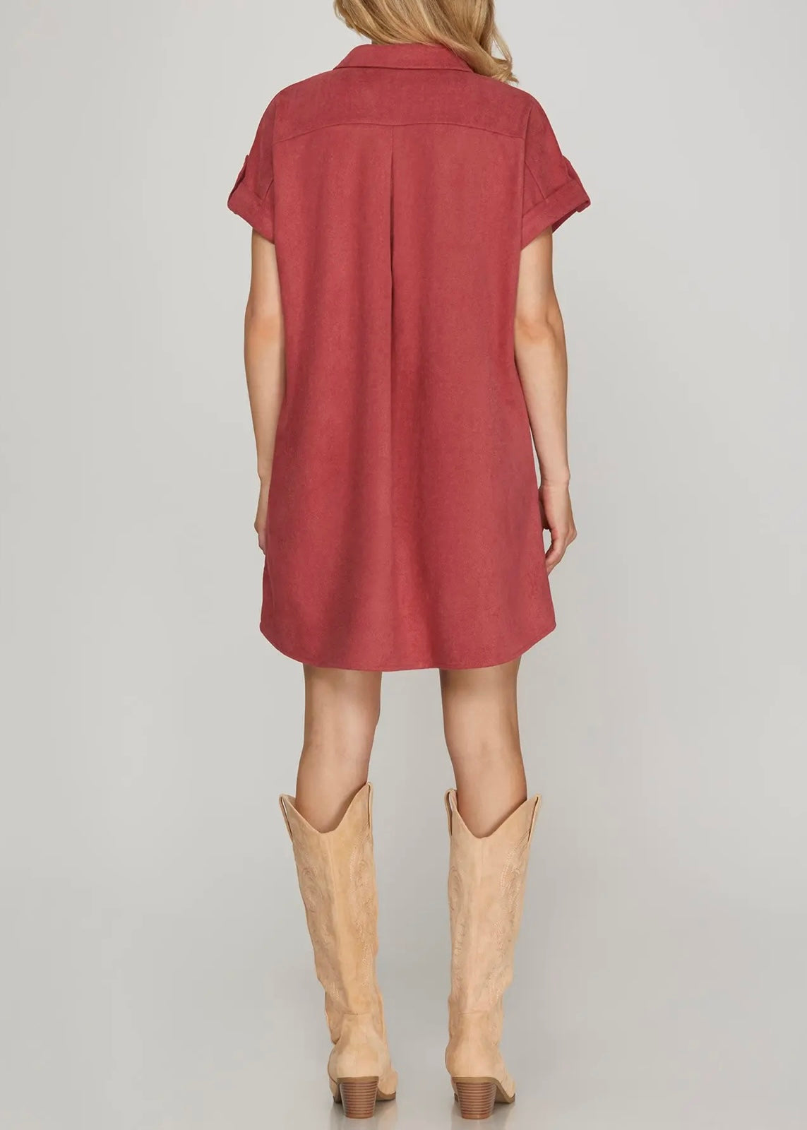 Emberlyn Suede Shirt Dress