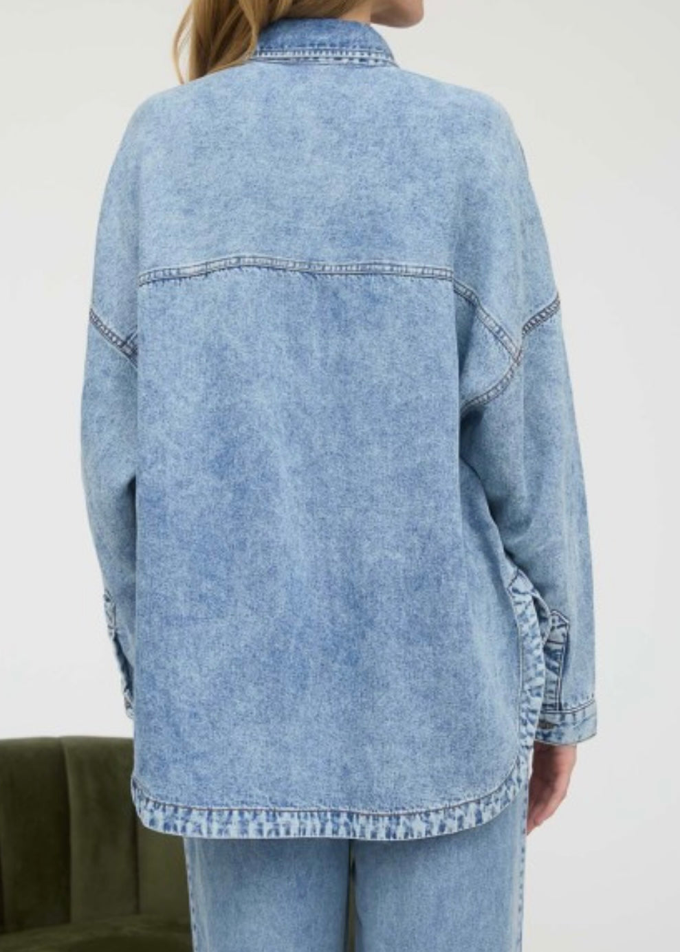 Keren Chambray Button Down Top