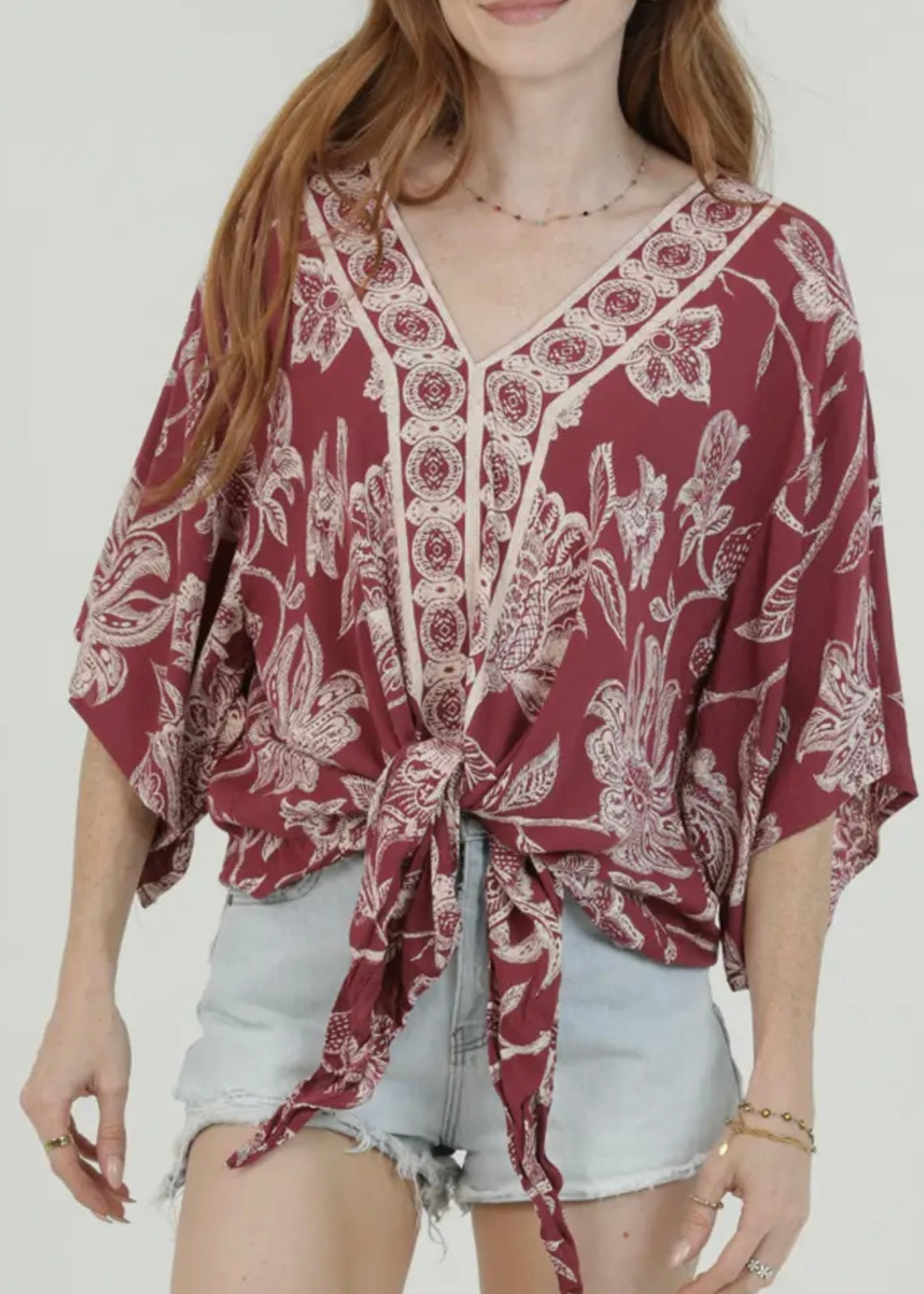 Day Time Villa Front Tie Top