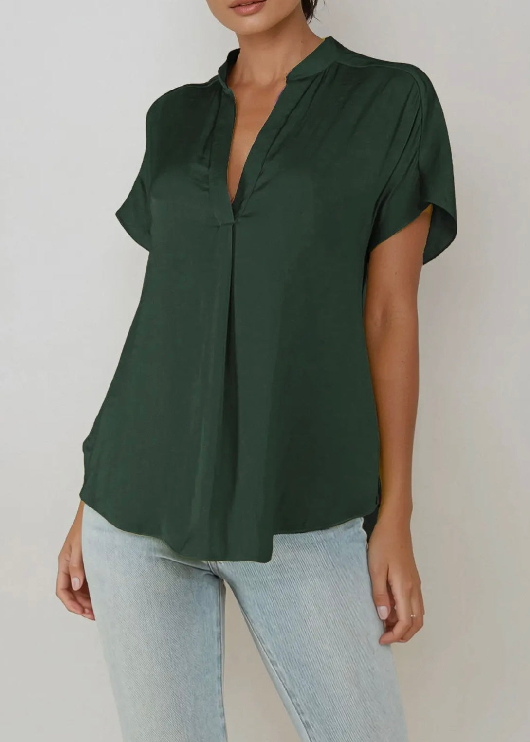 Jess V-Neck Satin Top