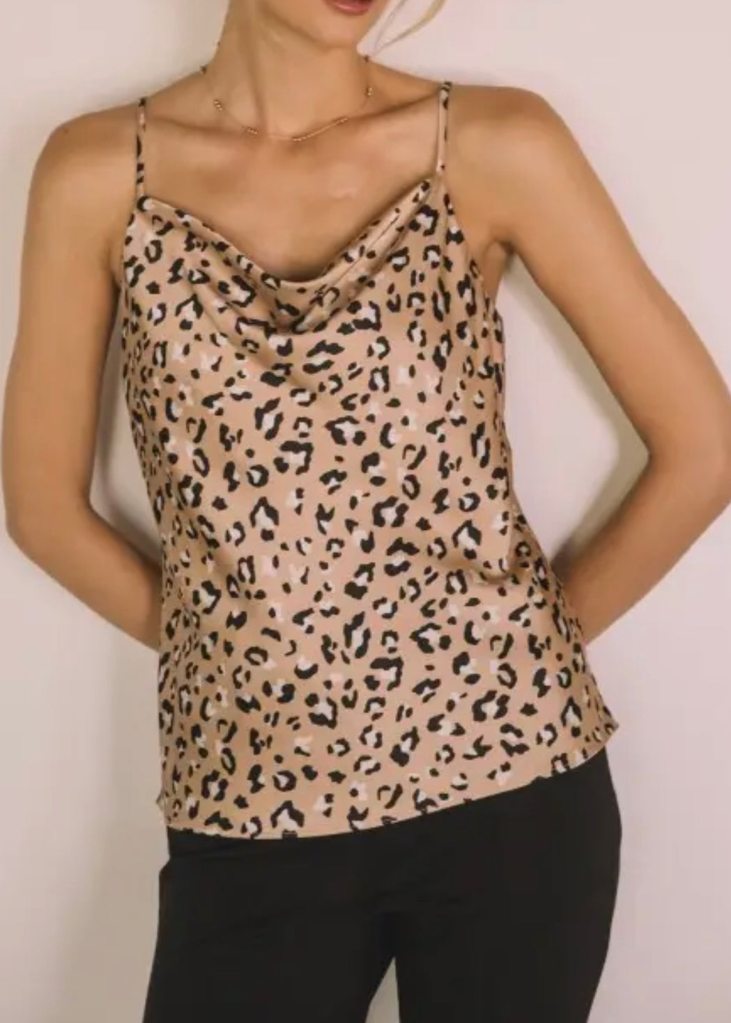Alina Leopard Satin Cami