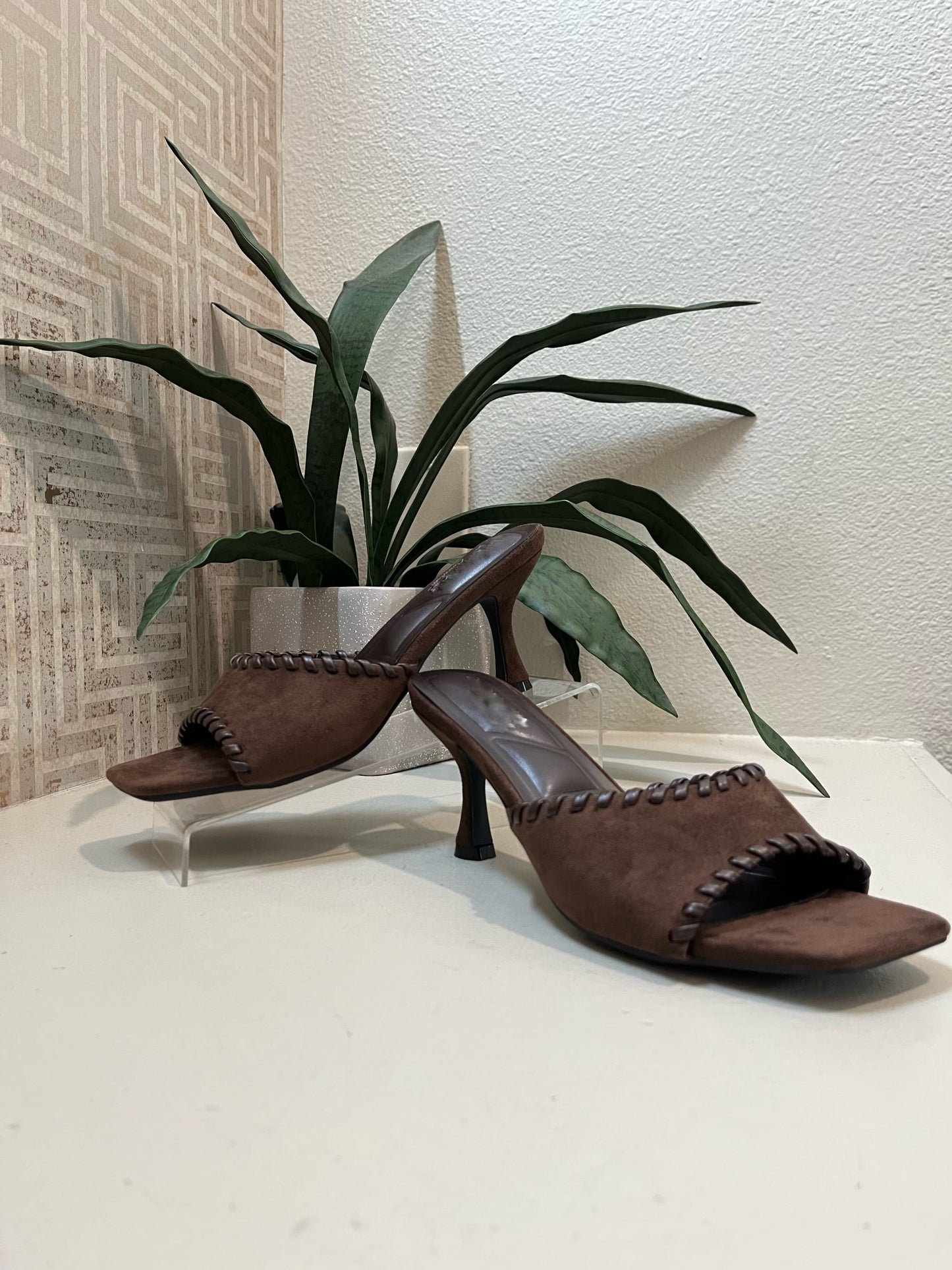 Whipstitch Suede Sandal