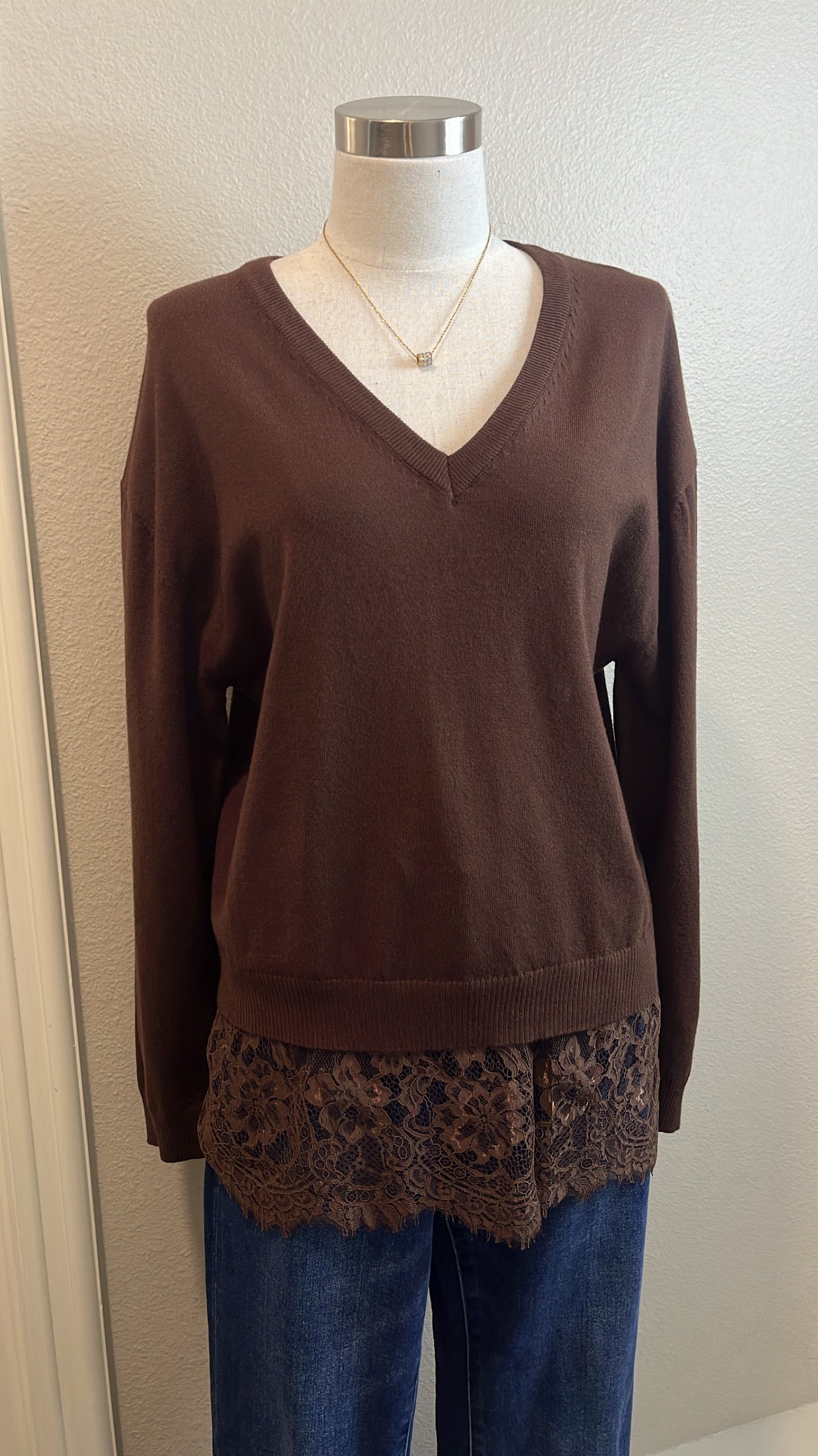 Loretta Lace Hem Sweater