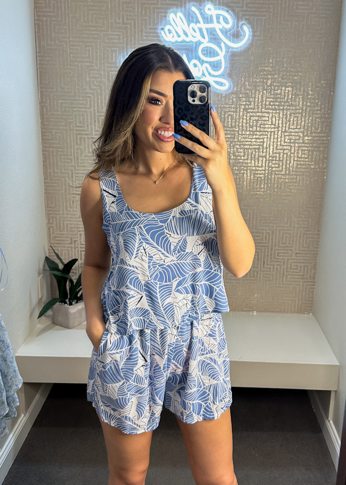 Leah Tropical Print Romper