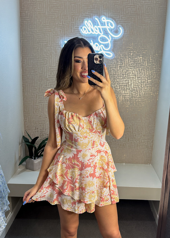 Spring Sky Printed Romper