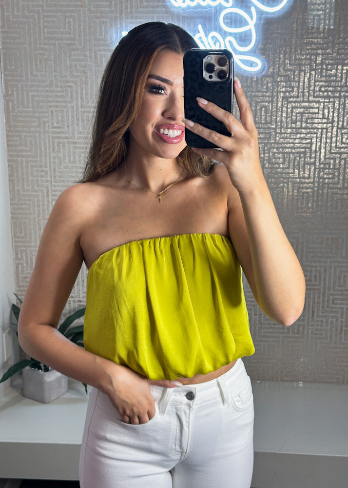 Kaelyn Strapless Bubble Top