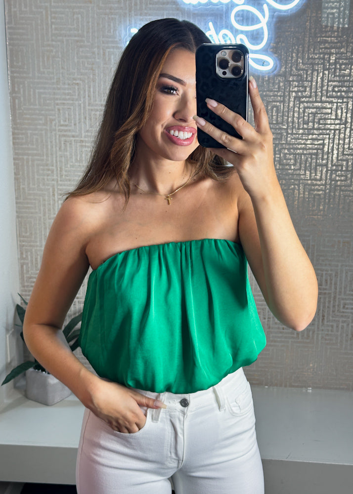 Kaelyn Strapless Bubble Top