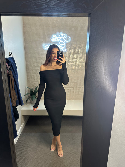 Lucienna Off The Shoulder Knit Dress