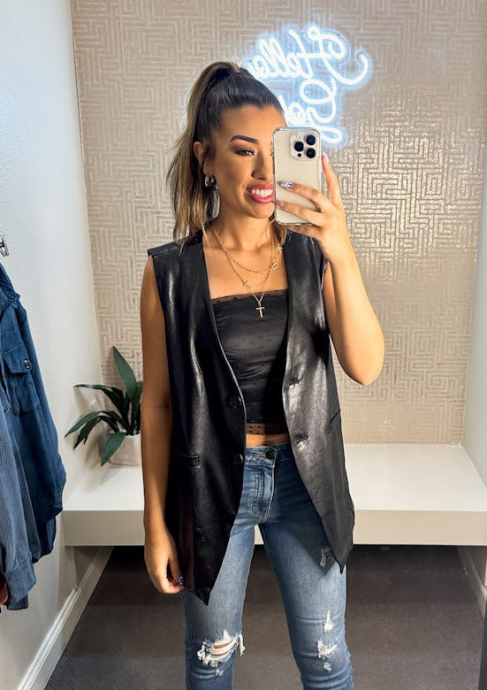 Piper Faux Leather Vest