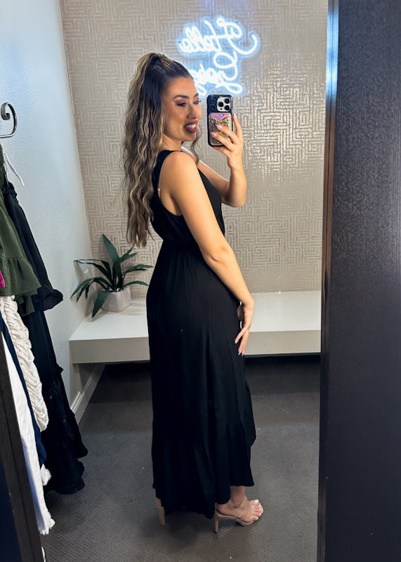 Ruffled High-Low Maxi Dress