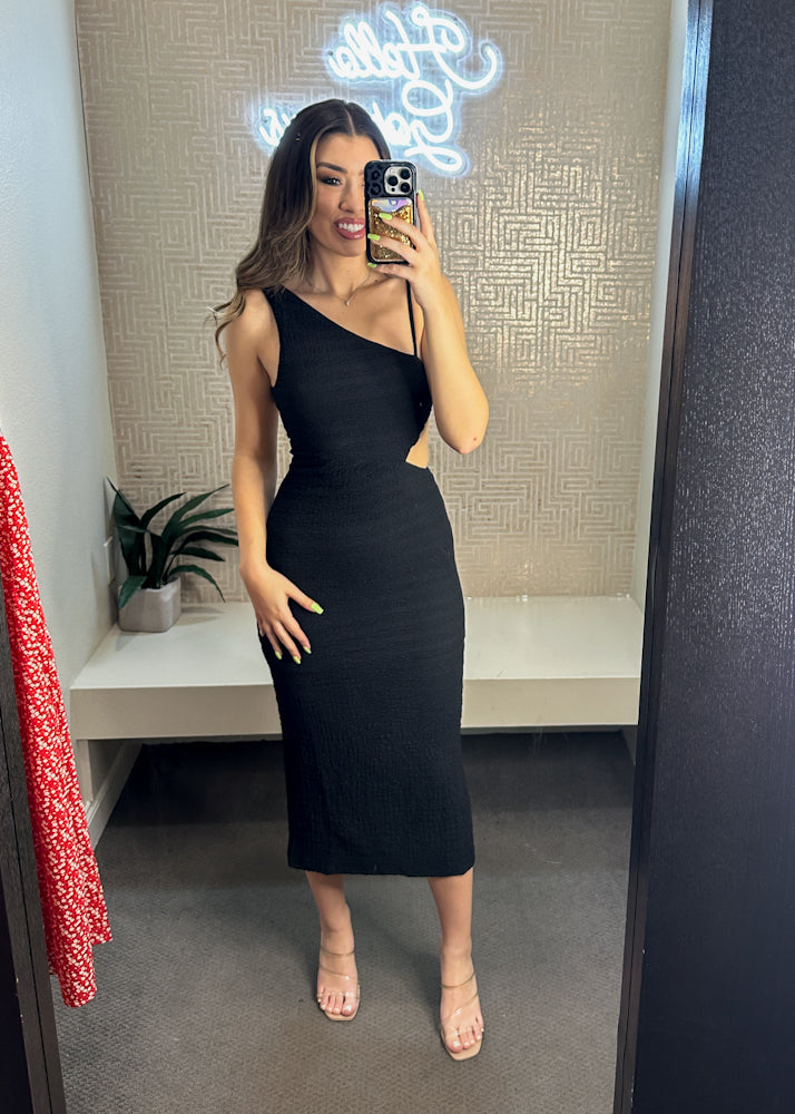 Lorelai Asymmetric Midi Dress