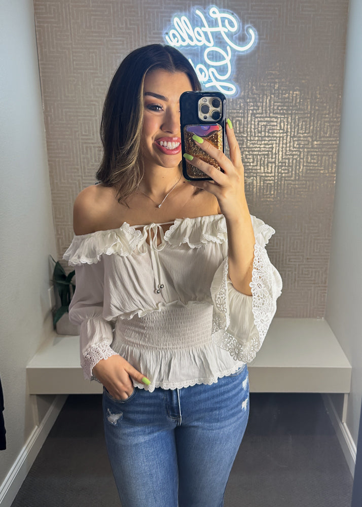 Emerson Lace Trim Boho Blouse