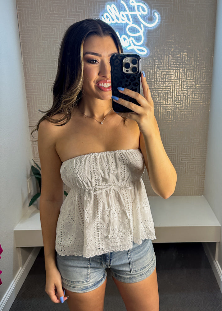 Laci Eyelet Tube Top