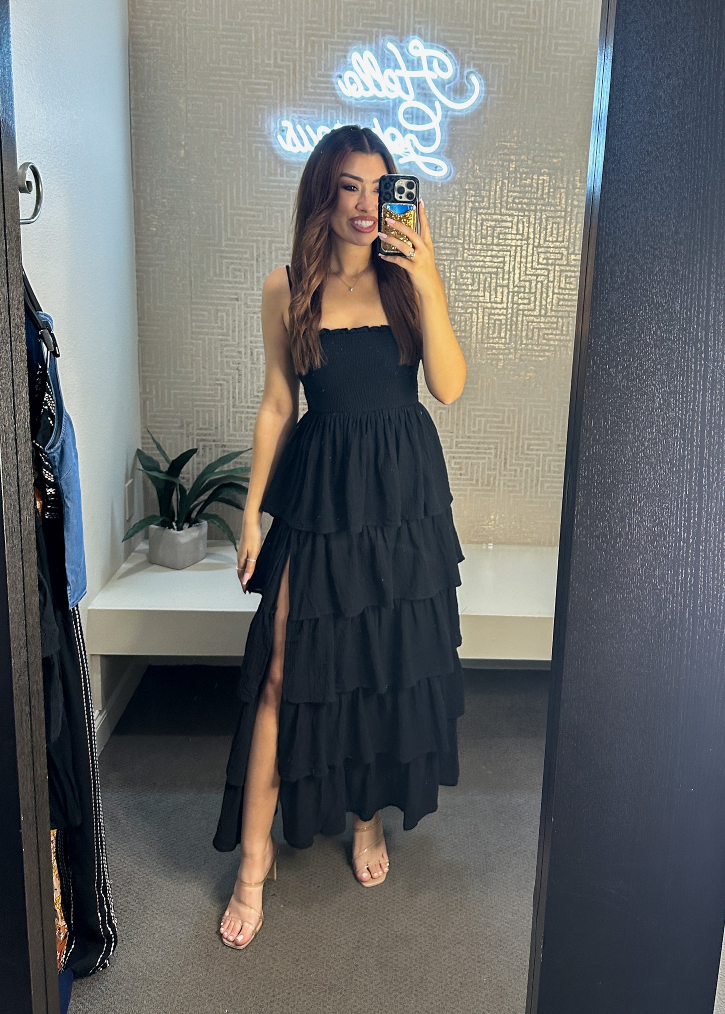 Giselle Ruffle Tiered Maxi With Slit