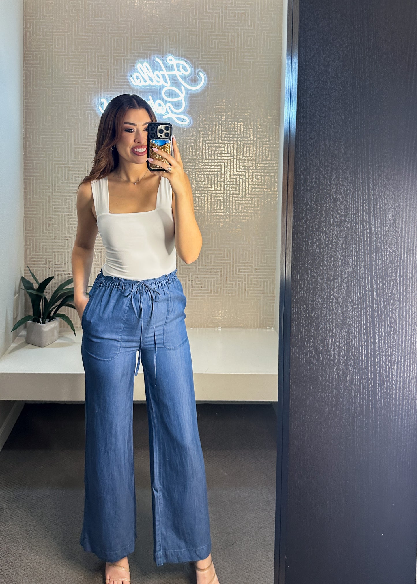 Blair Tencel Tie Waist Wide Leg Pants