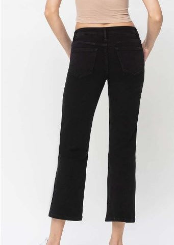 High Rise Ankle Straight Jeans