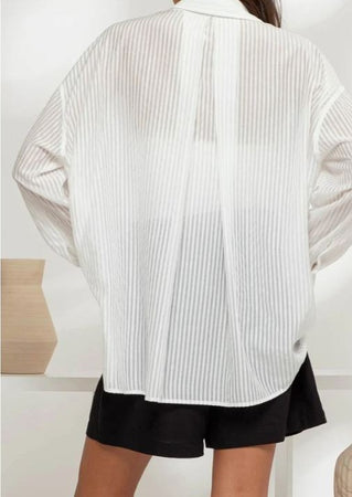Stripe Sheer Oversized Shirt