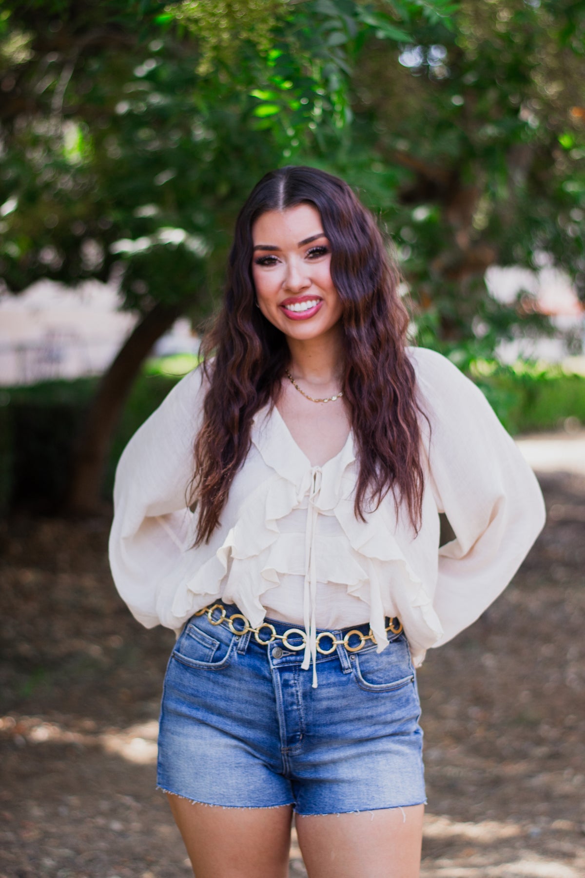 Serena Long Sleeve Ruffle Blouse