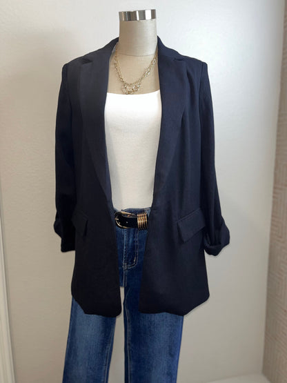 Helen Linen Roll Sleeve Blazer