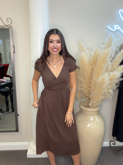 Easy Day Surplice Midi Dress