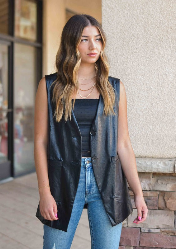 Piper Faux Leather Vest