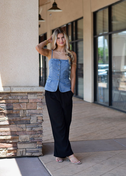 Leighton Denim Button Down Vest