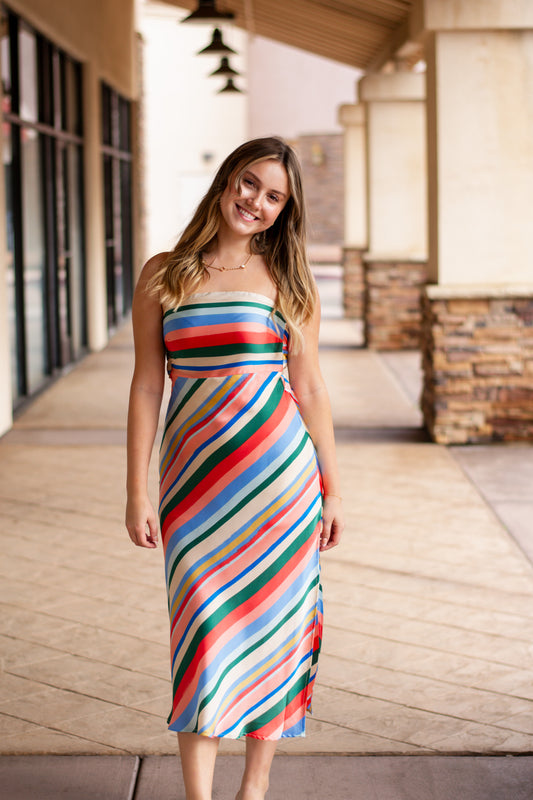 Color Rush Midi Tube Dress