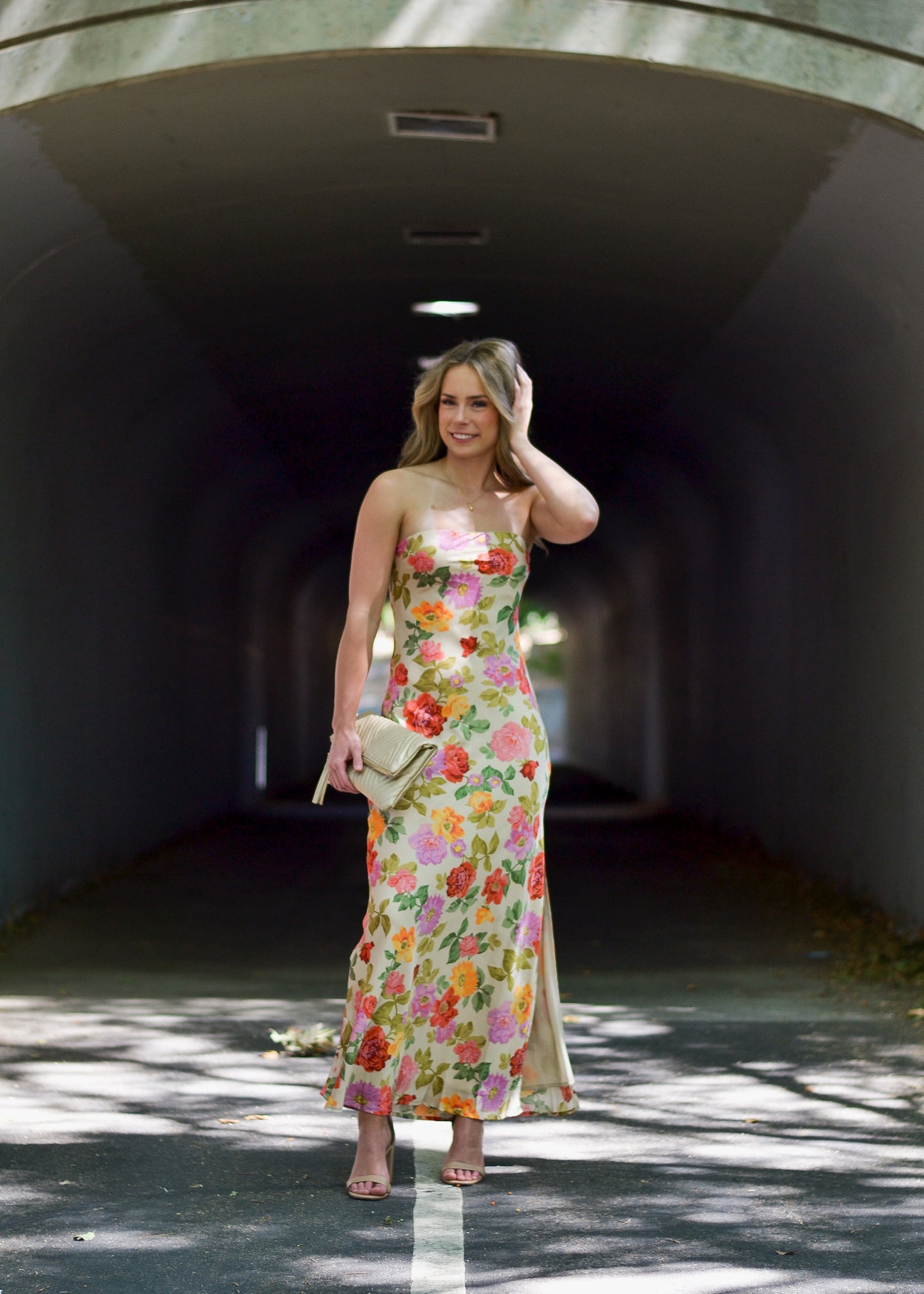 Sweet Garden Strapless Maxi Dress