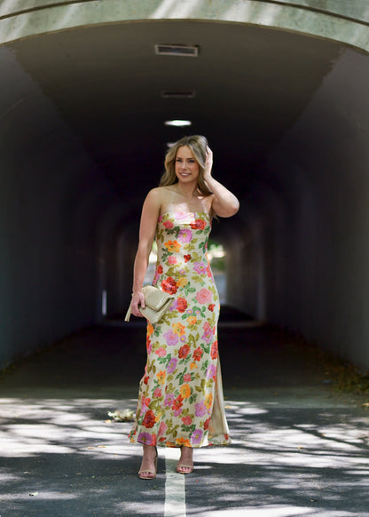 Sweet Garden Strapless Maxi Dress