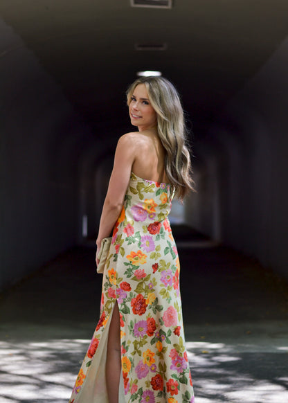 Sweet Garden Strapless Maxi Dress