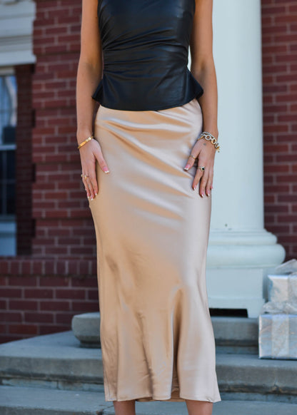 Lena Midi Satin Skirt
