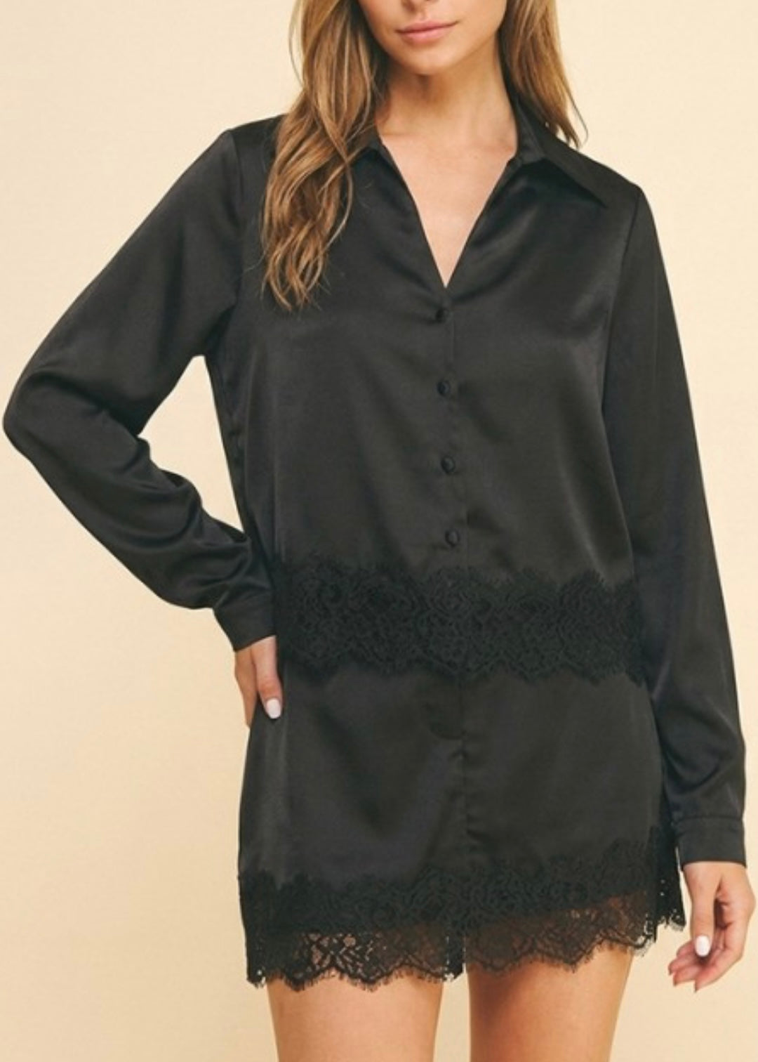 Sweet Delight Lace Hem Top