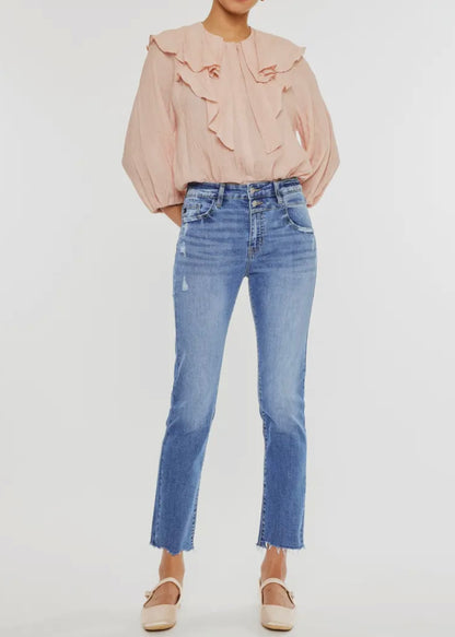 Greer High Rise Slim Straight Jeans