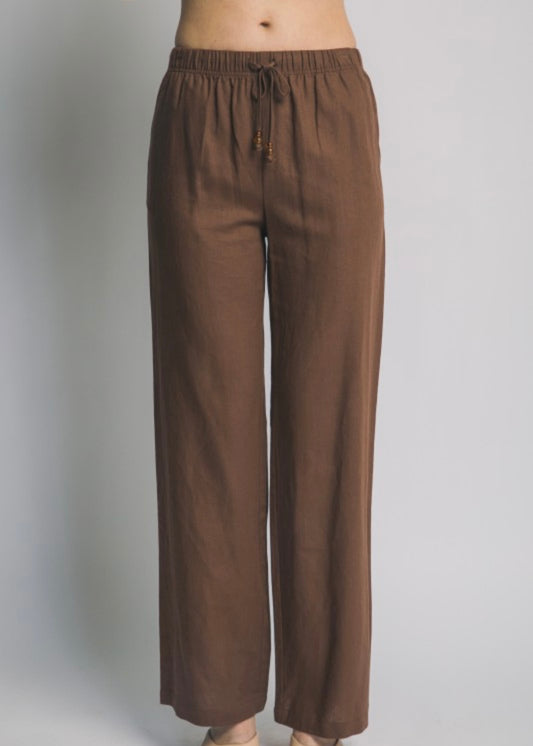 Skylah Straight Leg Linen Pants