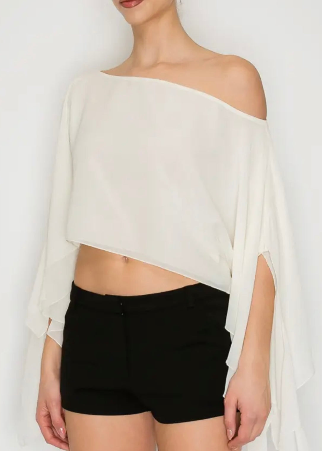 Asiana Sheer Drape Crop Top